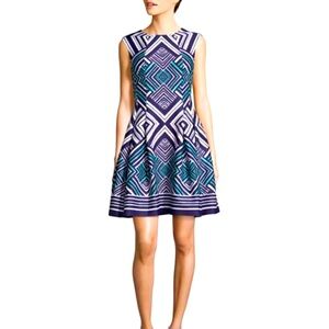 Vince Camuto Geometric Fit-and-Flare Dress - Size 2